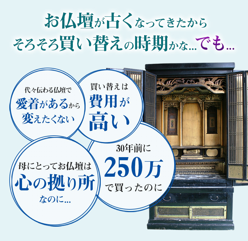 お仏壇が古くなってきたからそろそろ買い替えの時期かな...でも...